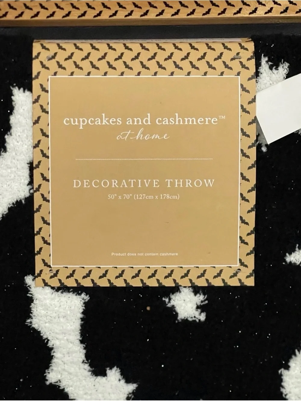 Halloween Cupcakes and Cashmere Bats Throw - Halloween Bats Throw